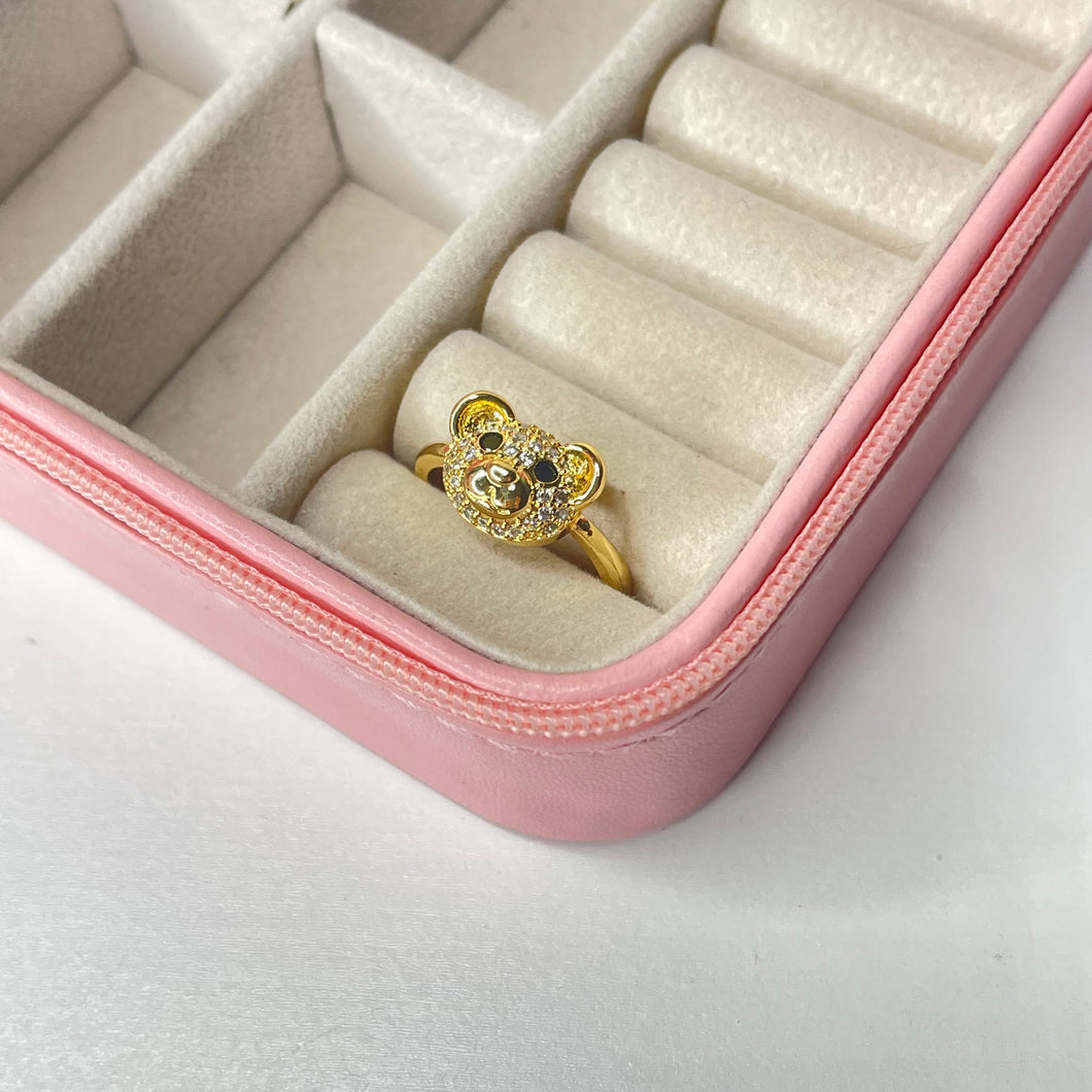 Anillo oso ajustable CHAPA DE ORO 18k(R62)