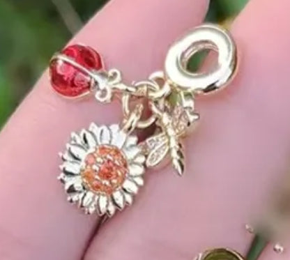 Charm flor libélula dorado(AA04.5)