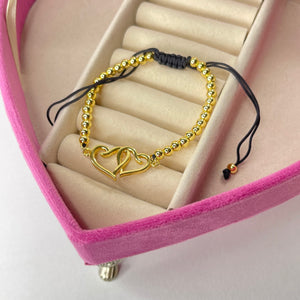 Pulsera corazones CHAPA DE ORO 18k(Q52)