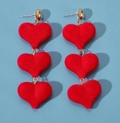 Aretes corazon rojo(L169)