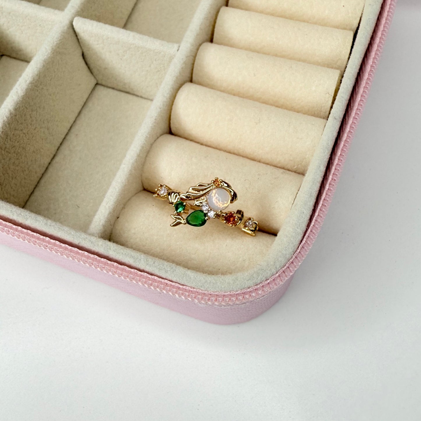 Anillo sirenita ajustable CHAPA DE ORO 18k(P158)