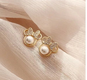 Aretes mickey perlas(L183)