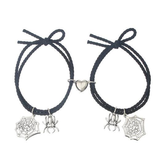 Pulseras set negra parejas iman(K159)