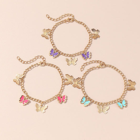 Pulseras set mariposas 3 pzd(S11)