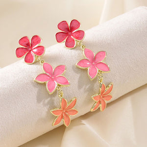 Aretes flores rosas(C119)