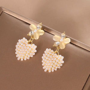 Aretes corazon flor(C170)