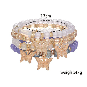 Pulseras set mariposas 4 pzs(H117)