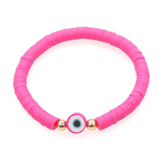 Pulsera rosa ojo turco(I102)