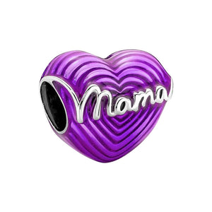 Charm mama corazon morado(M178)