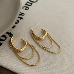 Aretes dorado fiesta(H118)