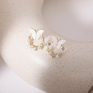 Aretes mariposa blanca(J134.5)