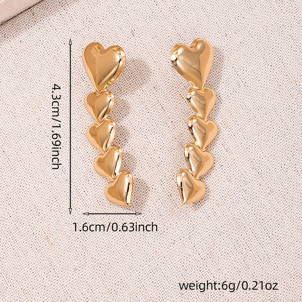 Aretes corazones dorados(G108)