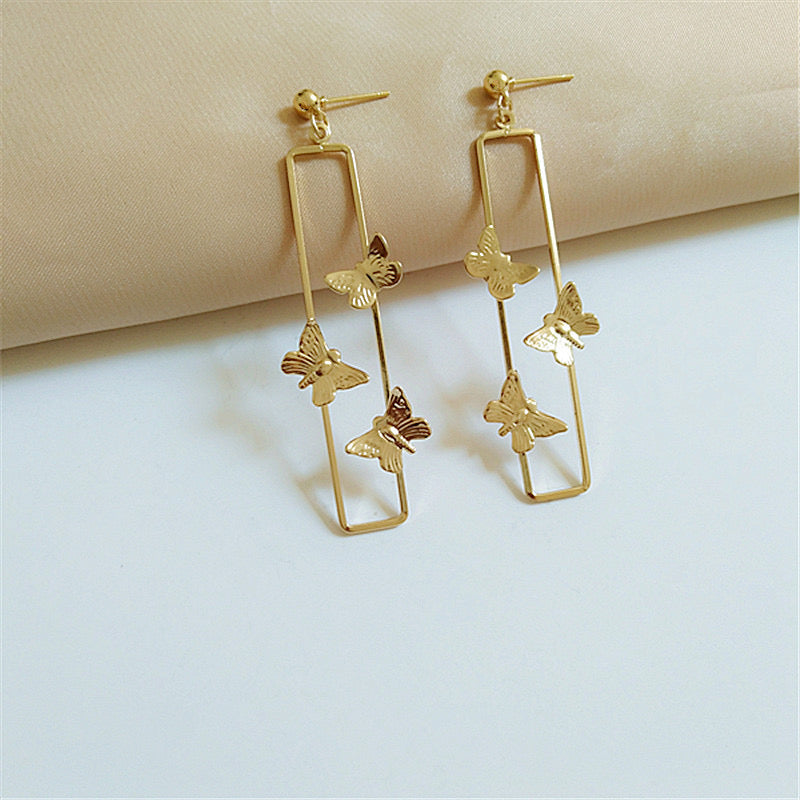 Aretes mariposa rectangulo(J136.7)