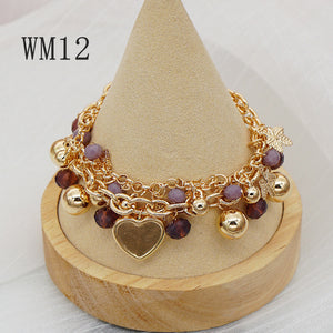 Pulsera corazon cafe(G136)