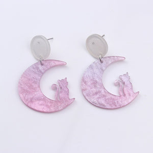 Aretes luna rosa(R56)