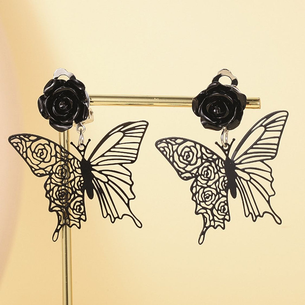 Aretes mariposas negro(R70)