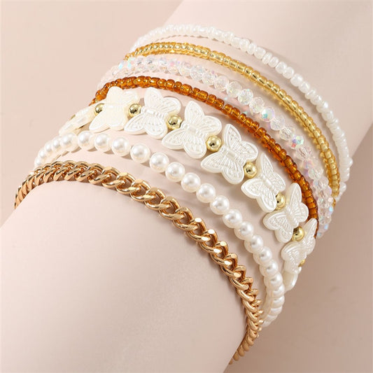 Pulseras set mariposa 7 pzs(L203)