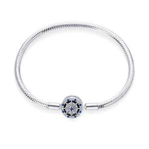 Pulsera círculo azul pan PLATA S925