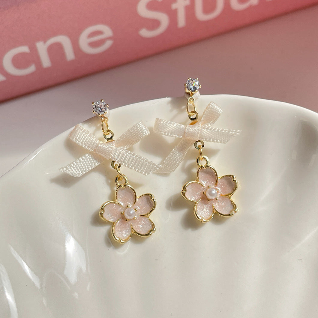 Aretes flor rosa(B170)