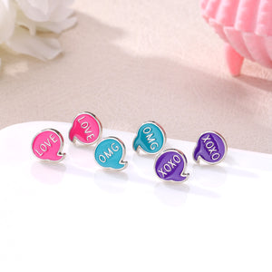 Aretes set 3 pares conversacion(D147)