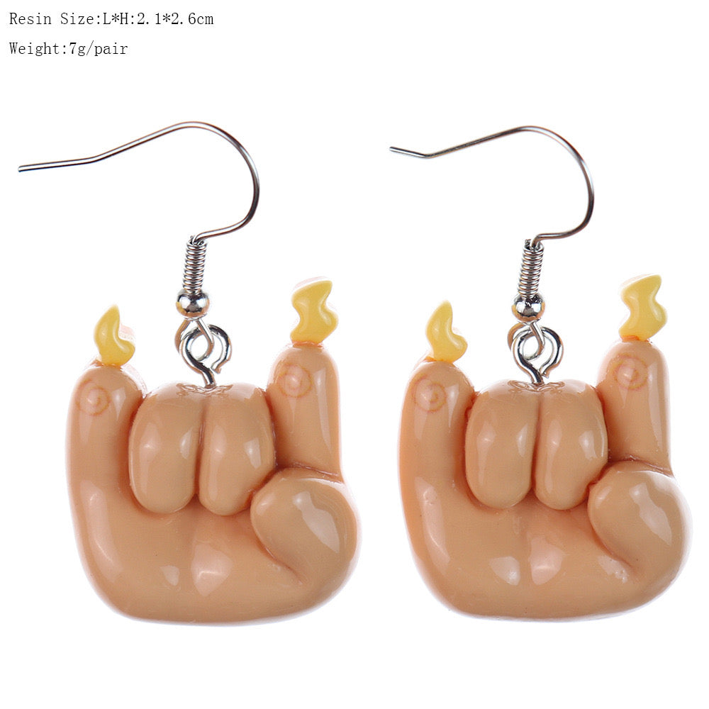 Aretes mano rock(L228)