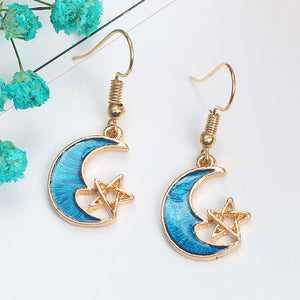 Aretes luna azul(E160.5)