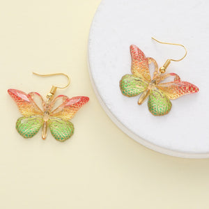 Aretes mariposas verde roja(S106)