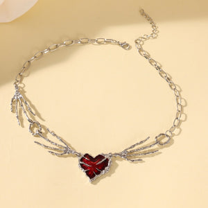 Collar corazon plateado(L223)