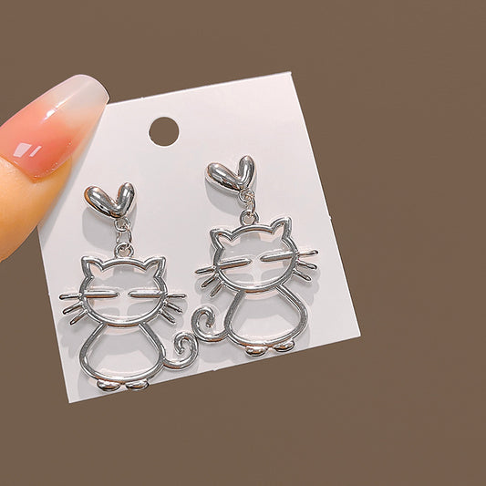 Aretes gato corazón(S97)