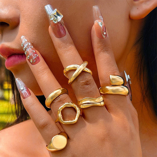 Anillos set 6 dorados(L180)