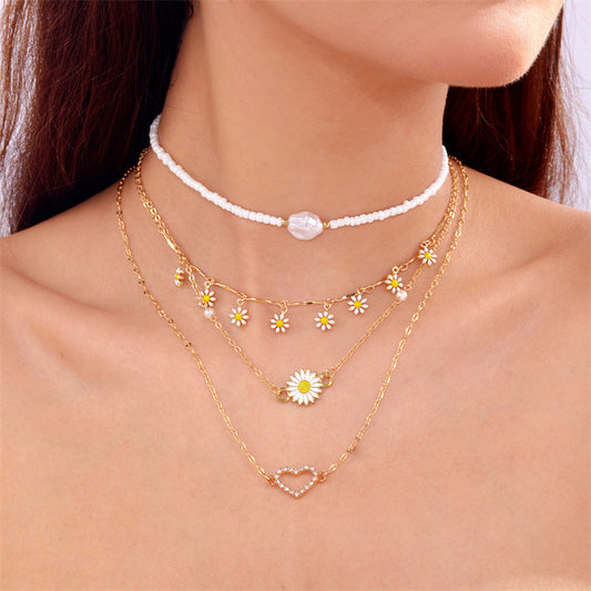Collares set 4 Pzs margaritas(S57)