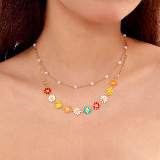 Collares flores colores set(L193)
