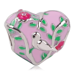 Charm corazon pajarito (R82)