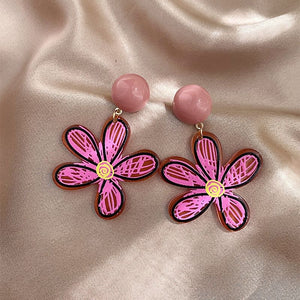 Aretes flor rosa (AA115)