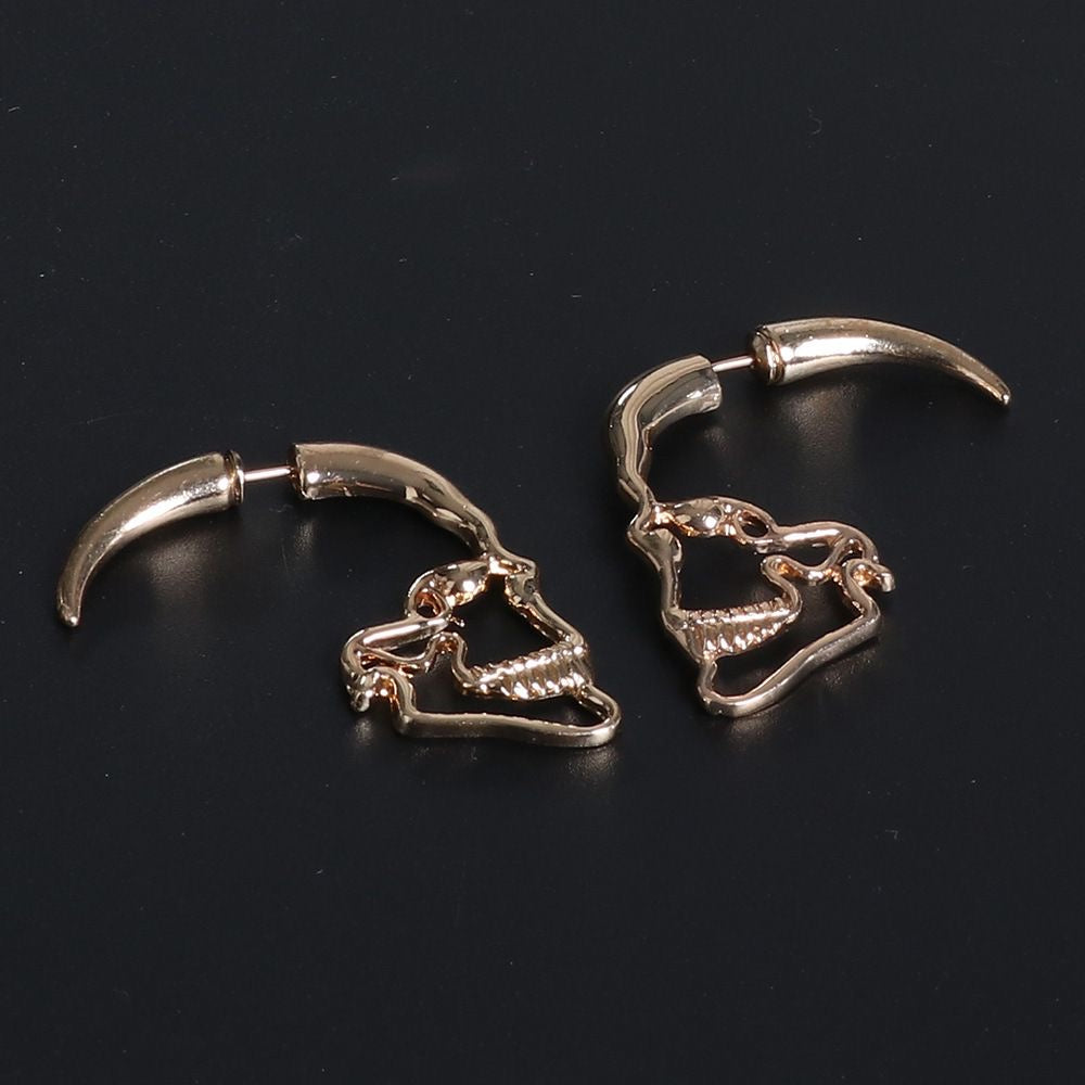 Aretes calavera dorada (K157)