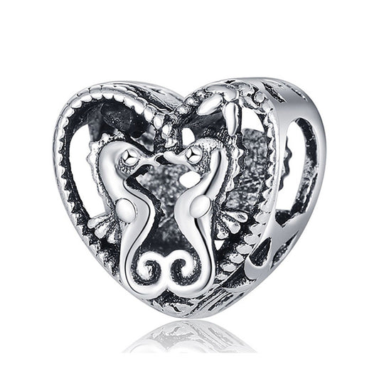 Charm corazón caballos de mar(R130)