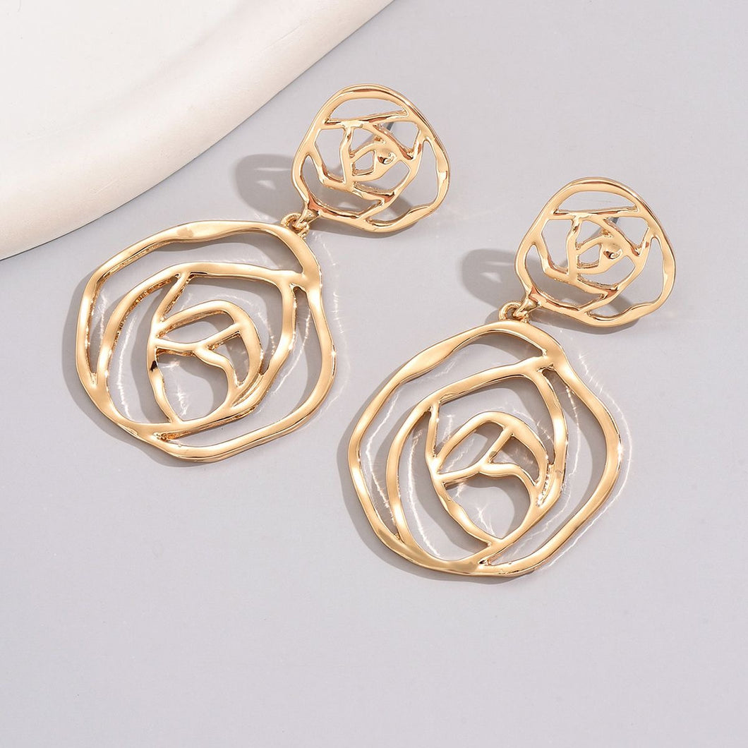 Aretes dorado flor(H139)