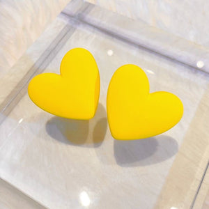 Aretes corazon amarillo(U44)