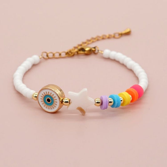 Pulsera ojo blanca colores 1pz(S93)