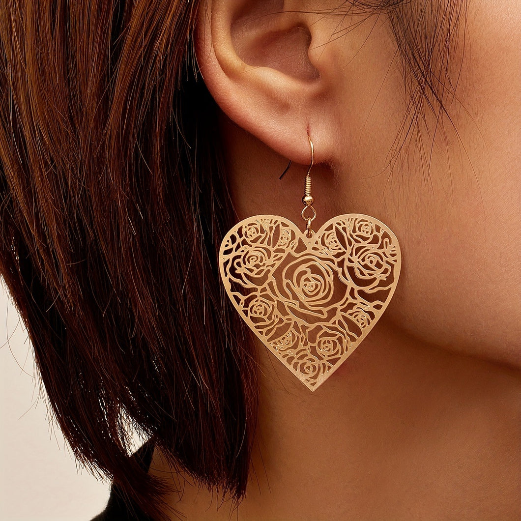 Aretes corazon dorado(K150)