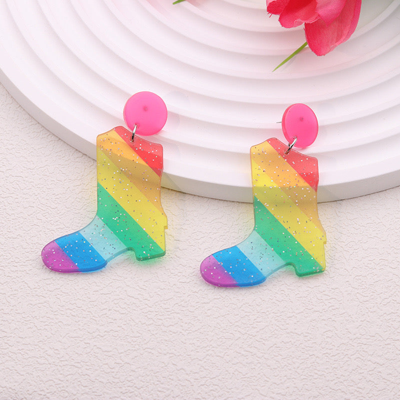 Aretes bota arcoiris(E152)