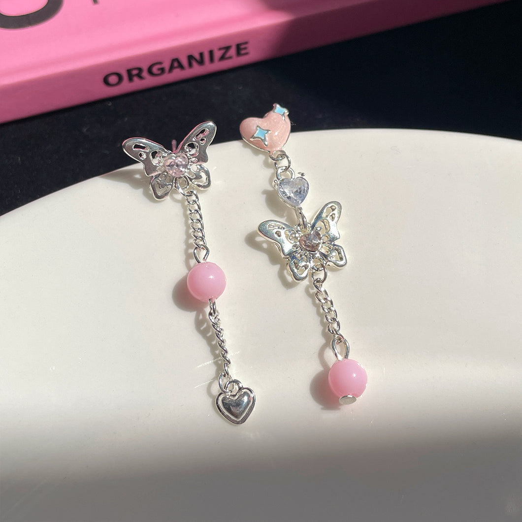 Aretes mariposas rosa(K158)