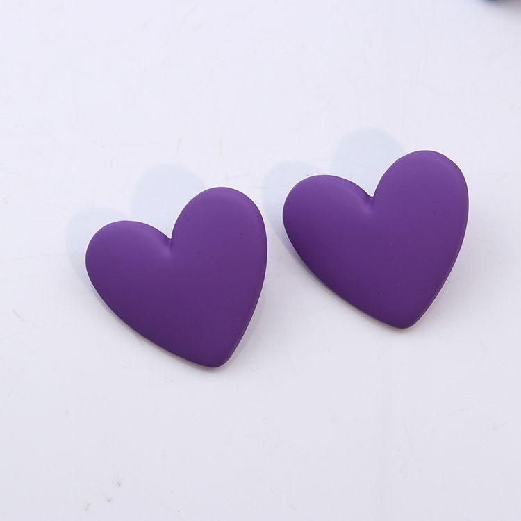 Aretes corazon morado(AA93)