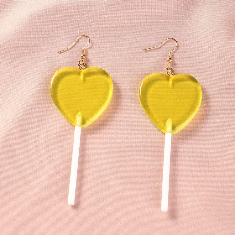 Aretes paleta corazon amarillo(L238)