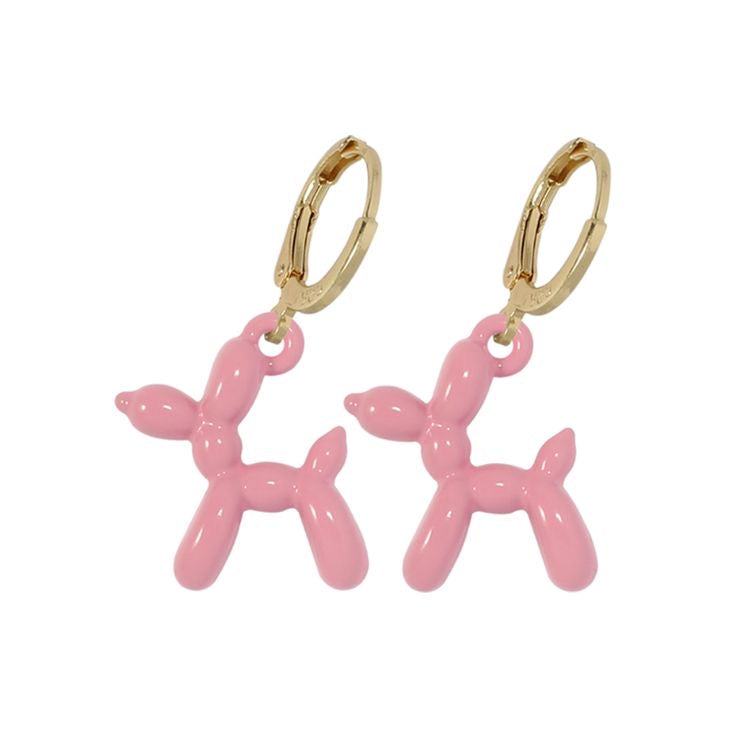 Aretes perro rosa(K189)