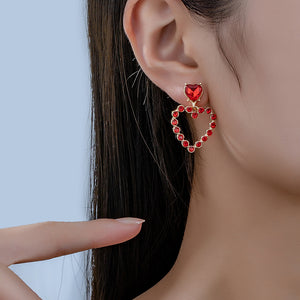 Aretes corazon rojo(X19)