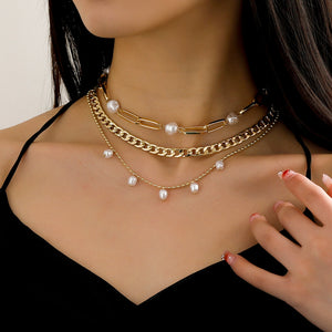 Collar capas perlas(X27)