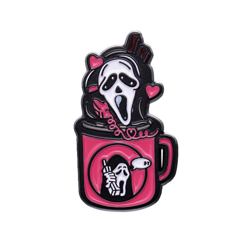 Pin taza rosa miedo(E188)