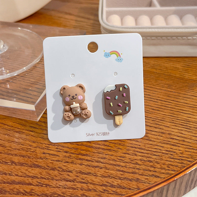 Aretes oso chocolate(L185)