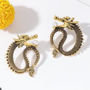 Aretes dragon dorado(H110)